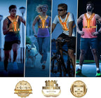 LED Reflective Vest Safety Gear, Light Up Vest for Night Walking Cycling, High Visibility Running Vest with Reflective Strips