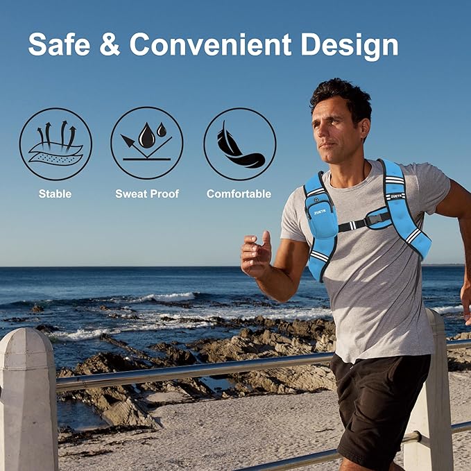 Weighted Vest, 6lb/8lb/12lb/16lb/20lb/25lb/30lb Weight Vest with Reflective Stripe, Weighted Vest for Men Women Workout Equipment for Strength Training, Running, Jogging, Fitness, Weight Loss