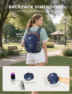 SKYSPER 15L Lightweight Small Hiking Backpack for Women Men, Foldable Travel Daypack, Packable Camping Backpack, Mini Outdoor Hiking Bag (Darkblue)