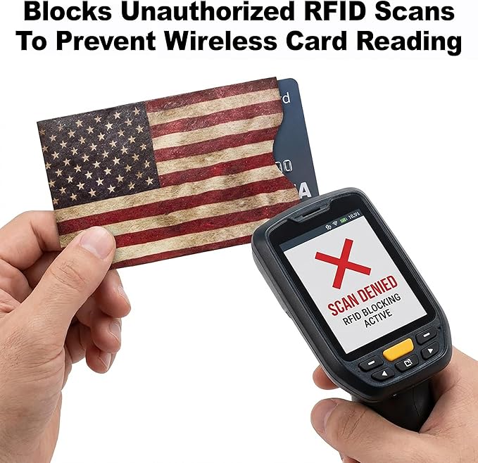 RFID Blocking Credit Card Sleeve Protectors – USA Made Slim Wallet Inserts for Credit Cards, Debit Cards & ID Protection (16, Red)