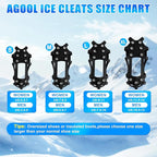 Ice Cleats for Shoes and Boots Snow Traction Cleats Crampons for Walking on Snow and Ice 9 Studs Non-Slip Overshoe Rubber Anti Slip Crampons Slip-on Stretch Footwear Winter Hiking Climbing Ice Fishing