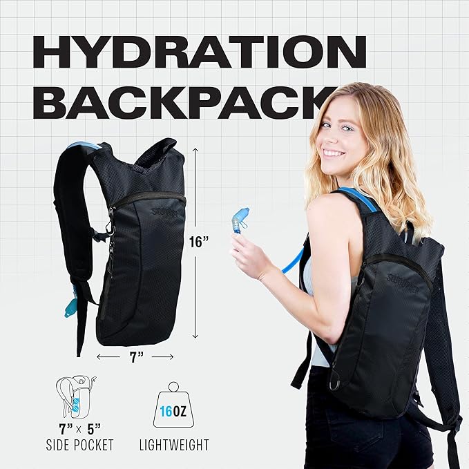 Sojourner Rave Hydration Pack - Hydration Backpack - Hydropack with 2L Bladder - Water Backpack for Festivals, Hiking, Running, Biking and More