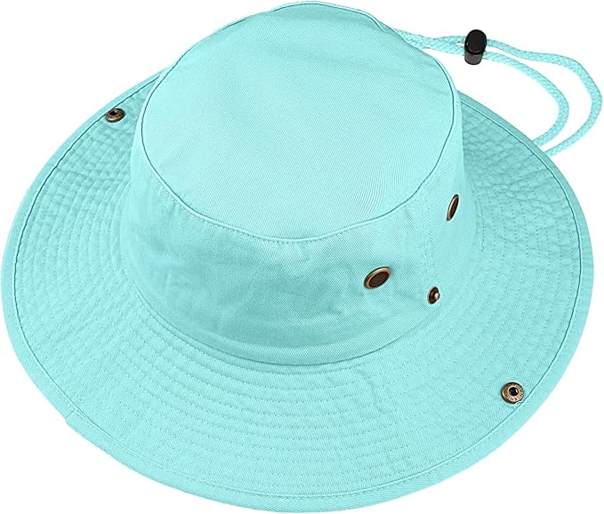 Wide Brim Hiking Fishing Safari Boonie Bucket Hats 100% Cotton UV Sun Protection for Men Women Outdoor Activities
