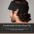 Lunya Sleep Mask with Box - Washable Silk Sleeping Mask and Headband for Beauty Routines - Thermoregulating Comfort for Restful Nights - Silk Eye Mask for Women - Immersed Black