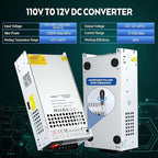 VAYALT 12V 100A 1200W DC Switching Power Supply, Universal Regulated Switching AC 110V/220V to DC 24V Transformer, Power Supply for Industrial, CCTV, Computer Project, LED Strip Light(No Power Cord)