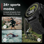 SUUNTO Run Running GPS Sports Watch with Silicone Strap, 1.32" AMOLED Touchscreen w/Crown Button, Wrist Heart-Rate & Sleep Health Tracking, Black