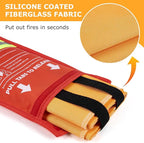 Emergency Fire Blanket, 1Pack Silicone Flame Retardant Fire Blankets Emergency for Home, Kitchen, Car, Office, Grill, 39.4X 39.4inch Fire Extinguisher Blanket