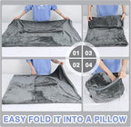Solaris Travel Wearable Blanket with Sleeves, 2 in 1 Packable Airplane Pillow Blanket for Adult Women Men, Soft Cozy Warm Snuggy Body Blanket for Outdoor Indoor Home Lounge, Gray