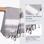 Cotton Turkish Beach Towel with Towels Oversized 36"x72" Pool Absorbent Extra Large Quick Dry Sand Travel Towel (Grey, 4 Pack)