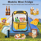 Kikerike Backpack Stool Cooler Chair Heavy Duty 400 LBS Max Load Portable Lightweight Stool Backpack Folding Fishing Cooler Seat for Camping Hunting Fishing - Yellow