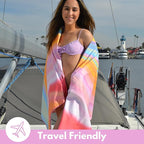 ECCOSOPHY Microfiber Beach Towel - Sand Free Towels are Quick Dry, Light Weight, Super Absorbent - Perfect Pool, Travel, Cruise, Camping Essentials - Oversized Extra Large for Adults 71x35 in