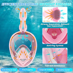 Devilfish Full Face Snorkel Mask Adults, Dry Top System Snorkeling Set with Foldable Sunglasses, 180 Degree Panoramic View Snorkel Gear, Scuba Diving Masks Anti-Leak & Anti-Fog