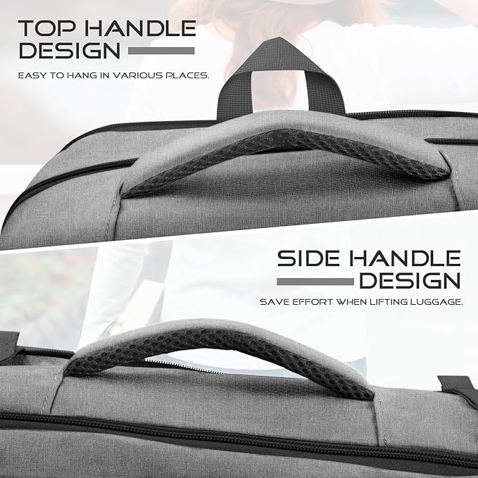 Travel Backpack for Men, Expandable Carry on Backpack, TSA 17.3 inch Laptop Bag Flight Approved, Lightweight Business Luggage Bag, Travel Gifts for Men Women, Grey
