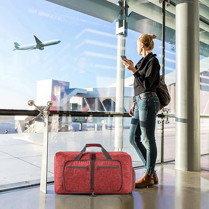 Vomgomfom Travel Duffle Bag for Men,65L 85L 115L Foldable Travel Duffel Bag with Shoes Compartment Overnight Bag for Men Women