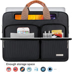 Lacdo 360° Protective Laptop Shoulder Bag for 15 inch MacBook Air M5/A3448 (2026), M4 A3241 2025, M3 A3114, M2 A2941 2024-2023, 15 inch MacBook Pro A1990 A1707, Dell XPS 15 Computer Case Bag, Black