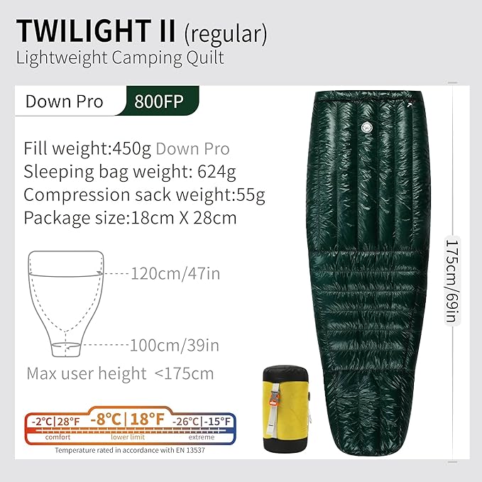 AEGISMAX WIND HARD Twilight 0 Degree 800FP Down Sleeping Bag Ultralight Outdoor Camping Hiking Sleeping Bag for Men & Women