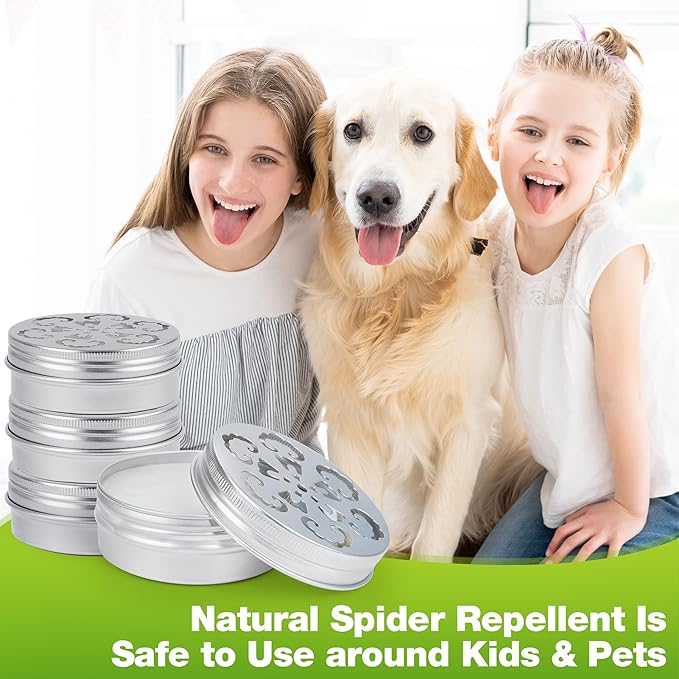 4 Pack Peppermint Oil Spider Repellent Indoor - Powerful Spider Repellent with Plant-Based Ingredients, Keep Spider Away from Indoor Outdoor Room Basement Garage Kids Pet Safe, Easy to Use