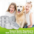 4 Pack Peppermint Oil Spider Repellent Indoor - Powerful Spider Repellent with Plant-Based Ingredients, Keep Spider Away from Indoor Outdoor Room Basement Garage Kids Pet Safe, Easy to Use