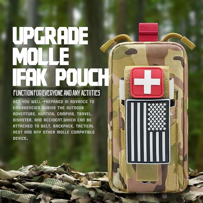 Small Ifak Trauma Kit for Duty Belt, Laser Cut Ifak Med Trauma Kit, Molle Tactical Emergency First Aid Kit Refill Supplies Insert