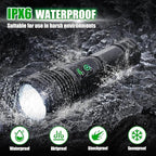 2Pack Rechargeable Flashlights, 100000 High Lumens Super Bright Led Tactical Flashlight with 5 Modes, High Power Waterproof Dual Button/Dual interfaceFlashlight for Emergency, Outdoor, Camping