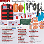 First Aid Kit,Survival Gear Outdoor Tactical Gear Set Military Grade Molle System for Camper Travel Hunting Hiking and Adventures（RED）