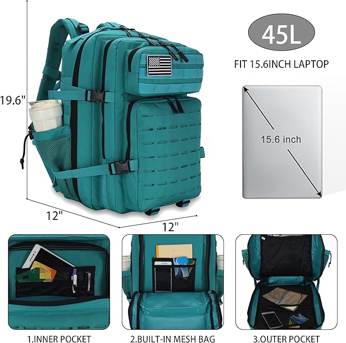 Military Tactical Backpack 45L/25L 3 Day Assault Pack Molle Daypack Hiking Backpack for Men and Women