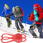 Syhood 2 Pairs Non Slip Gripper Spikes Ice Cleats Snow Traction Cleats Crampons for Women Men Walking Running on Snow Ice