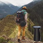 ALEVMOOM Collapsible Stool with Cushion, Portable Telescoping More Sturdy Load Capacity 200kg, Retractable Adjustable Camping Folding Stool for Outdoor Hiking BBQ Climb