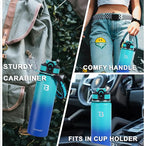 32oz Insulated Water Bottle with Straw Lid & Spout Lid & Paracord Handle, Stainless Steel Water Bottle Wide Mouth, Double Wall for Women Men Gym Fitness Outdoor