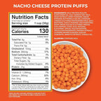 Twin Peaks Protein Puffs - (Nacho Cheese), Keto Friendly, Low Carb Snack (300g, 21g Protein, 2g Net Carbs, High Protein, Healthy Crunchy Snack)