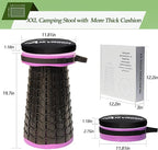 ALEVMOOM 2025 Upgraded XXL Collapsible Stool with Cushion 19.7",1000lbs Max Weight,Wider & Taller Pop Up Seat, Heavy Duty Portable Retractable Folding Chair or Travel Foot Rest for Camping & Outdoors