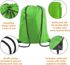 BeeGreen Green Drawstring Backpack Bags Bulk 2 Pack X-Large 22.4" L x 17.5" W Sports Cinch Sackpack Gym String Bags Machine Washable Heavy Duty for Men Women
