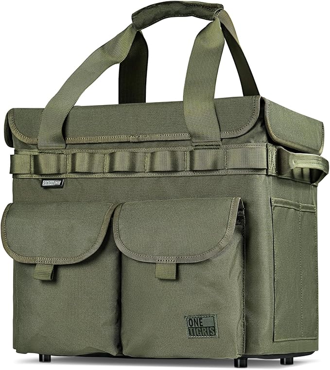 OneTigris Camping Storage Bag with Lid, 25L Collapsible Tactical Tote Bag for Outdoor Camping Travel Picnic Garage Trunk Organizer