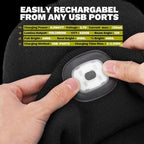 VIBELITE LED Beanie Hat with Light, USB Rechargeable LED Headlamp, Gifts for Men, Him, Husband, Boyfriend,Gifts for Dad, Husband, Father, Black