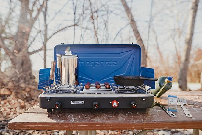 Stansport 2-Burner Propane Stove with Grill (212-600-50)