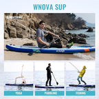 11'6"x35" Extra Wide Stand Up Paddle Board Inflatable for All Levels, 430LBS Capacity SUP Paddleboard with Complete Accessories, Double Acton Pump, Blow Up Paddle Board for Family