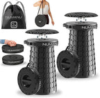 2-Pack 2025 Upgraded XXL Collapsible Stool 19.7", 1000lbs Max Weight, Wider & Taller Pop Up Seat, Heavy Duty Portable Retractable Folding Chair or Travel Foot Rest, Gift for Camping & Outdoors