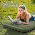 Memory Sleeping Pad, 3.1" Ultra-Thick Foam Sleeping Mats for Camping, Easy Inflate&Deflate,9.5 R-Value Insulated Camping Mattress Pad with Pillow, for Car Travel Tent