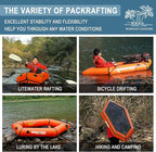 Packraft TPU Inflatable Travel Kayak with Soft Seat Lightweight Packrafts for Flat Water Rafting/Bicycle Drifting/Litewater Dinghy, 1 Person