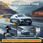 4K 3 Channel Dash Cam Front and Rear Inside, Built-in 5.8GHz WiFi GPS, 64GB Card Included, 4K+1440P+1400P Dash Camera for Cars, 3.0'' IPS Screen Dashcam with G-Sensor, 24H Parking Monitor,ADAS BSD