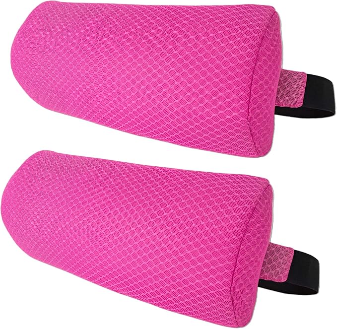 REEZEIVI 2 Pack Headrest Pillow for Patio Chaise Lounge,Chaise Lounge Pillows Outdoor 3D air mesh with Elastic Band,Quick Drying and Washable Spa Pillow for Recliner,Beach Chair,Office Chair,Pink