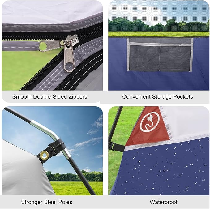 CAMPROS CP Tents for Camping 4 Person Tent Waterproof Windproof Double Layer Camping Tent, Easy Setup Dome Tent with Large Mesh Windows & Wider Door for Outdoor Camping & Hiking