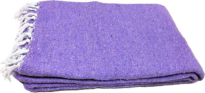 Open Road Goods Solid Color Mexican Yoga Blanket – Large Handwoven Throw for Yoga, Beach, Camping or Home – Soft and Durable Cotton Blend