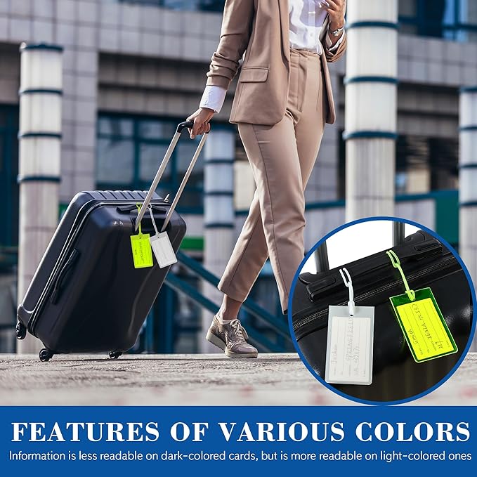 20 Pack Luggage Tags for Suitcases, Airplane Travel Essentials for Flying, International Travel Must Haves, and Luggage Accessories by Sodsay