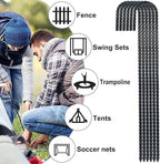 16 Inch Ground Rebar Stakes, J Hook Extra Heavy Duty Rust Proof Coated Steel Ground Anchors with Chisel Point End for Camping Tent and Canopy Tent (8)
