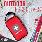 Thrive First Aid Safety Kit - 100-Piece Bag - Waterproof Pouch & Multi-Size Bandages, Wipes & Safety Pins - FSS Approved Products & Flex Spending Approved Items - Health Savings Eligible Products