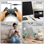 3 Pack USB Extension Cable 6 FT, USB 2.0 Type A Male to Female Extender Cord Adapter, Compatible with Printer, Keyboard, Mouse, Flash Drive, Hard Drive, Controller, Black Cable with 5 Cable Ties