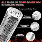 BBQ Net Tube - 2 Pack Rolling BBQ Basket, Quadratisches Verdicktes Design, Rolling BBQ Basket für Outdoor BBQ, rundes Edelstahl BBQ Netz, Camping Grill für Gemüse, Chips und Fisch