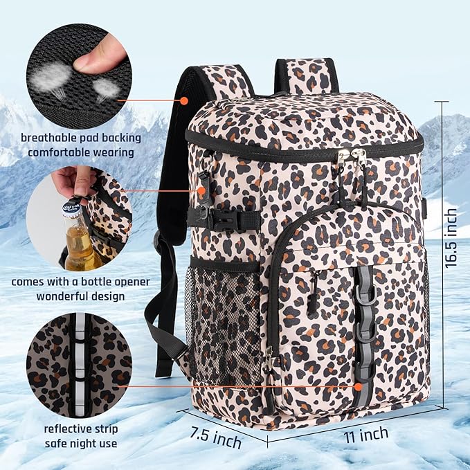 Cooler Backpack, Lightweight and Large Capacity Soft Backpack Cooler, Leak Proof Cooler Bag for Men Women