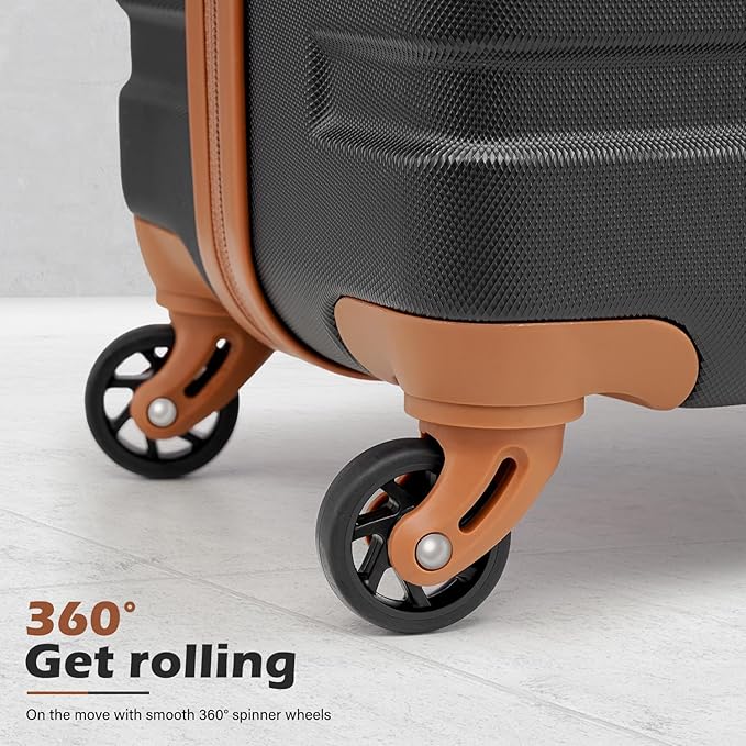 Coolife Luggage 4 Piece Set Suitcase Spinner Hardshell Lightweight TSA Lock